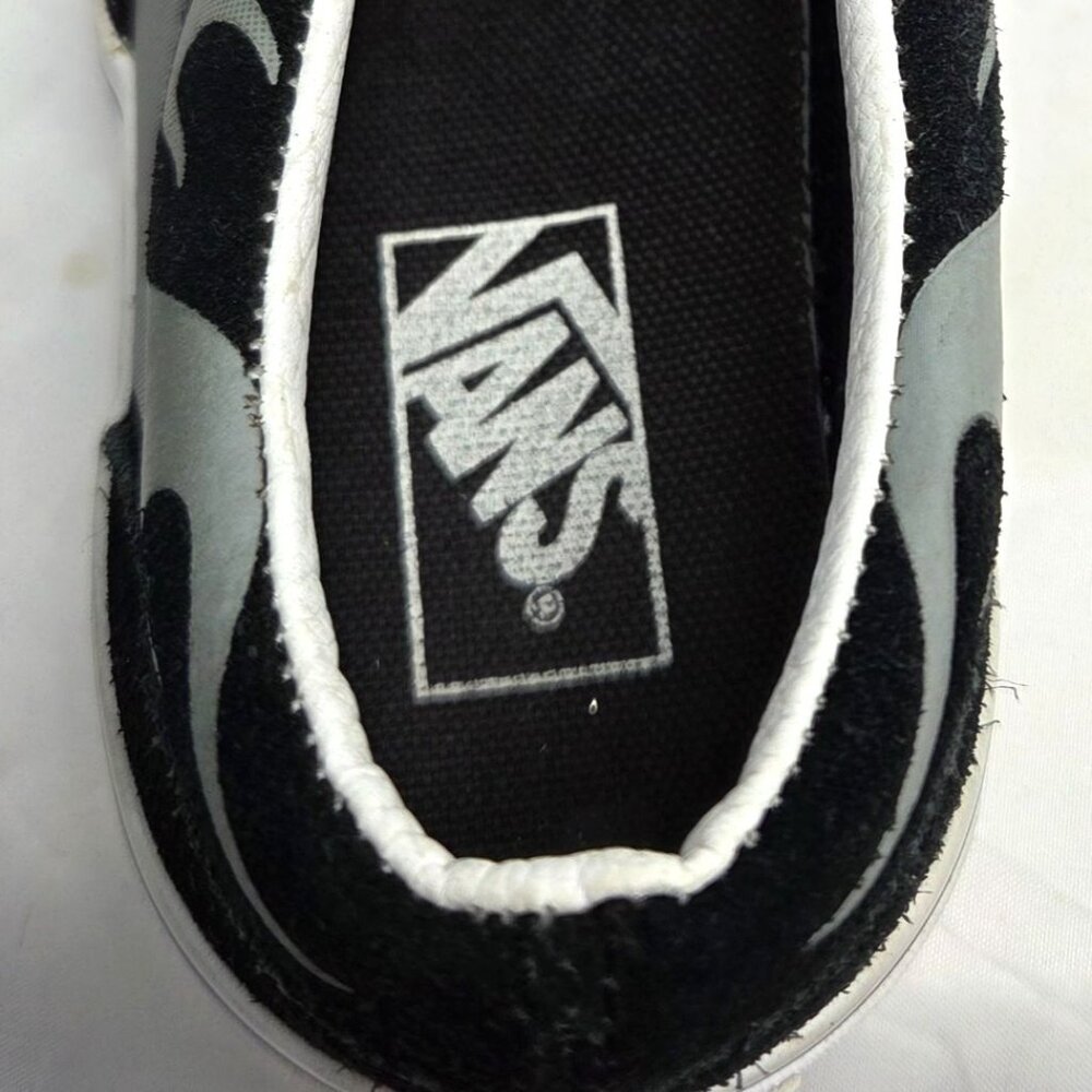 Vans Suede Flame Classic Slip-on Black Grey Skate Street Sneakers Kid's 12.5 - Picture 7 of 8